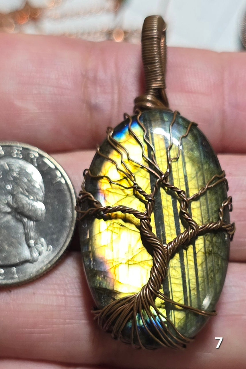 #7 Wire-wrapped Labradorite Pendant