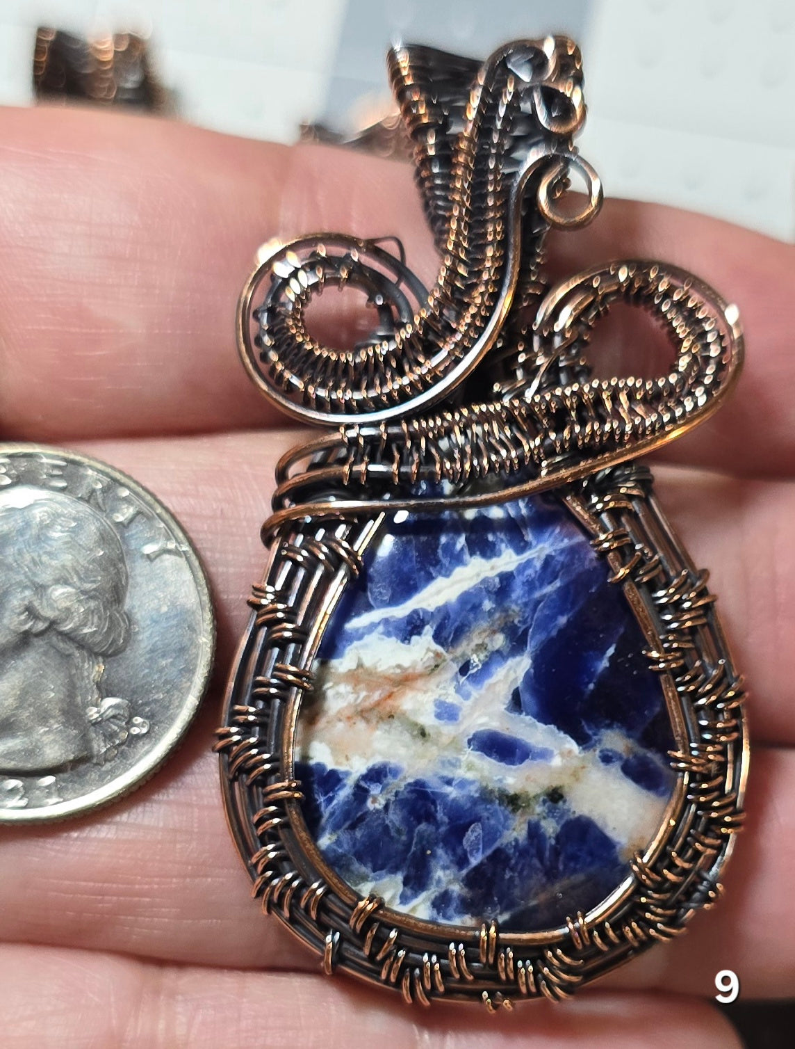 #9 Sodalite Wire-wrapped Pendant