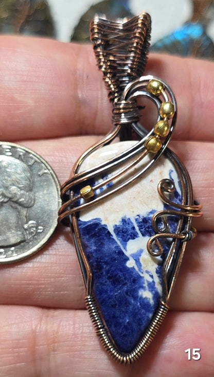 #15 Sodalite Wire-wrapped Pendant