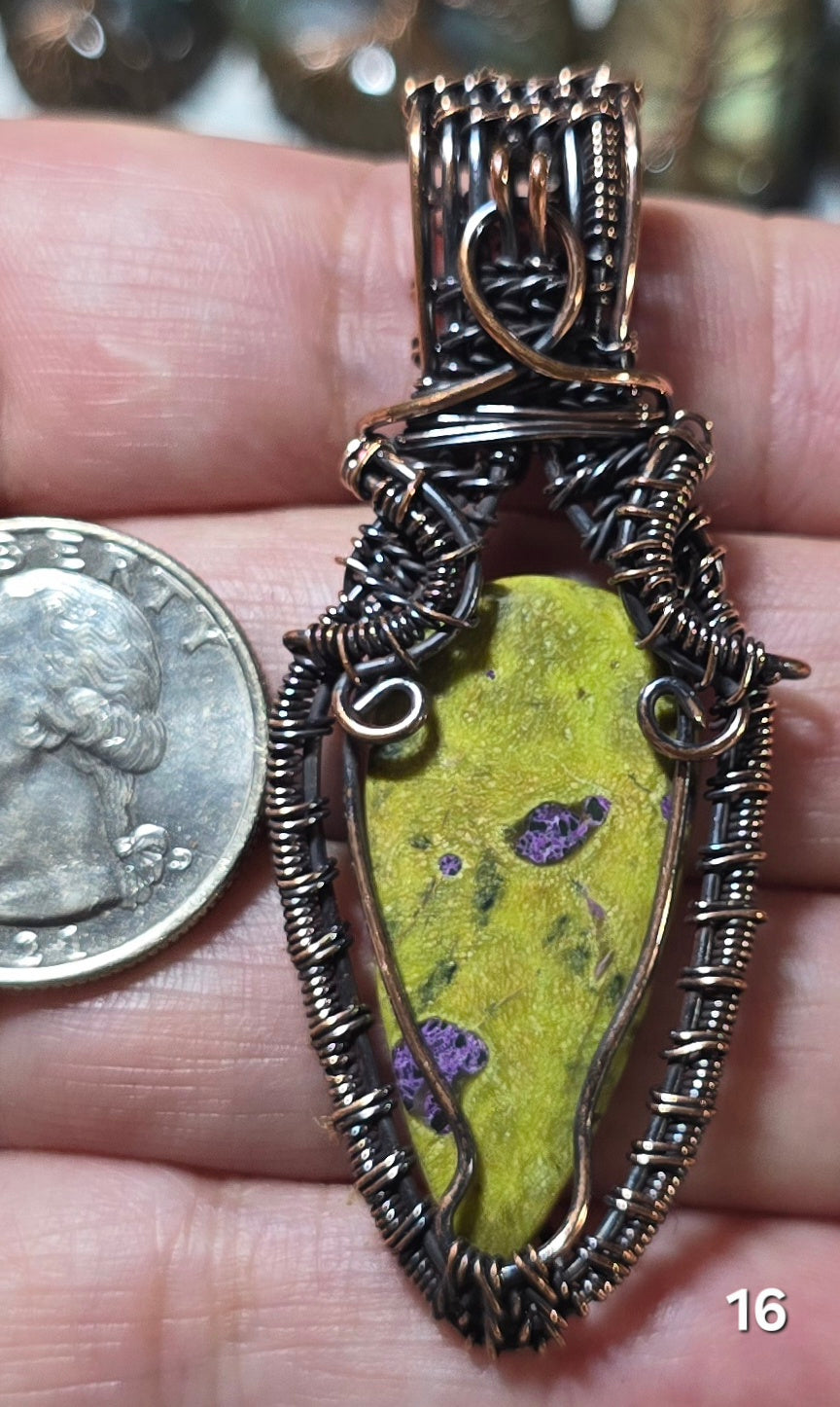 #16 Atlantisite Wire-wrapped Pendant