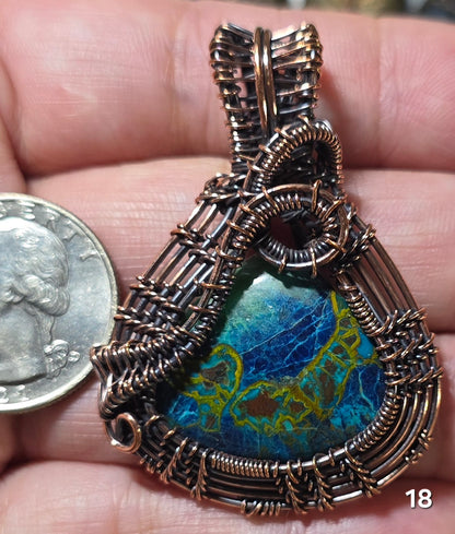 #18 Azurite Wire-wrapped Pendant