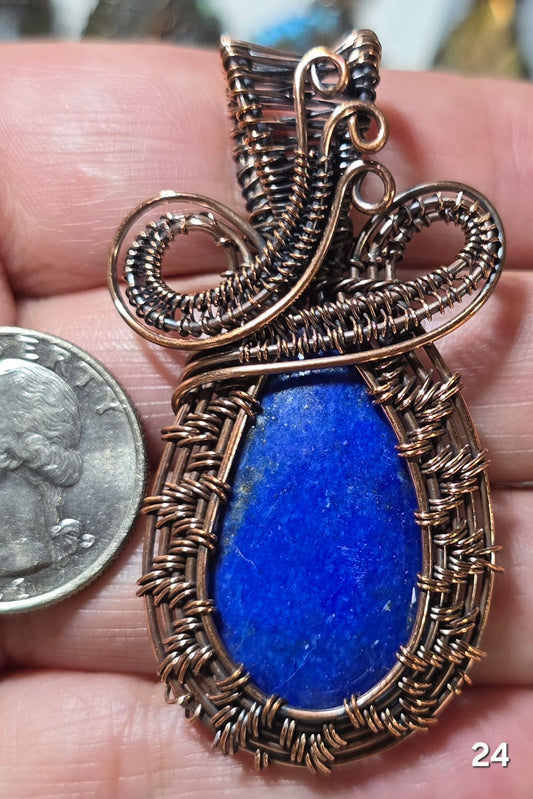 #24 Lapis Lazuli Wire-wrapped Pendant