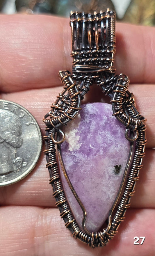 #27 Lepidolite Wire-wrapped Pendant