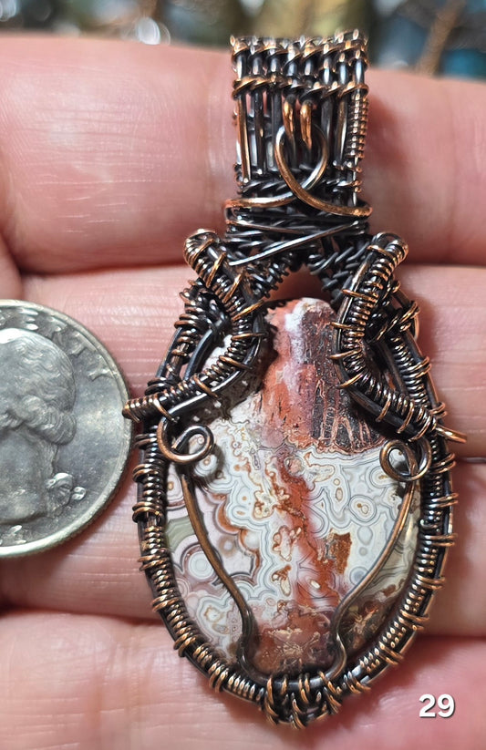 #29 Crazy Lace Agate Wire-wrapped Pendant
