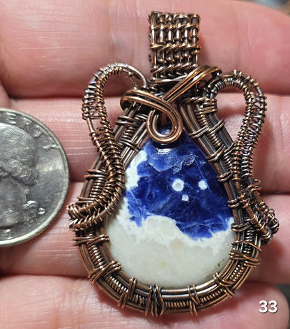 #33 Sodalite Wire-wrapped Pendant