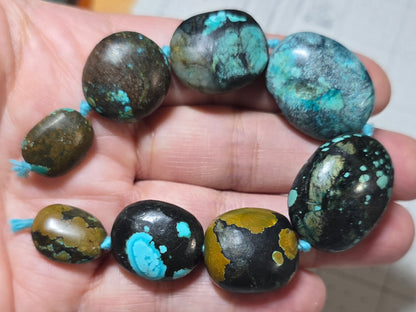 #1 Natural Hubei Turquoise Chunky Statement Beads – 17–28mm