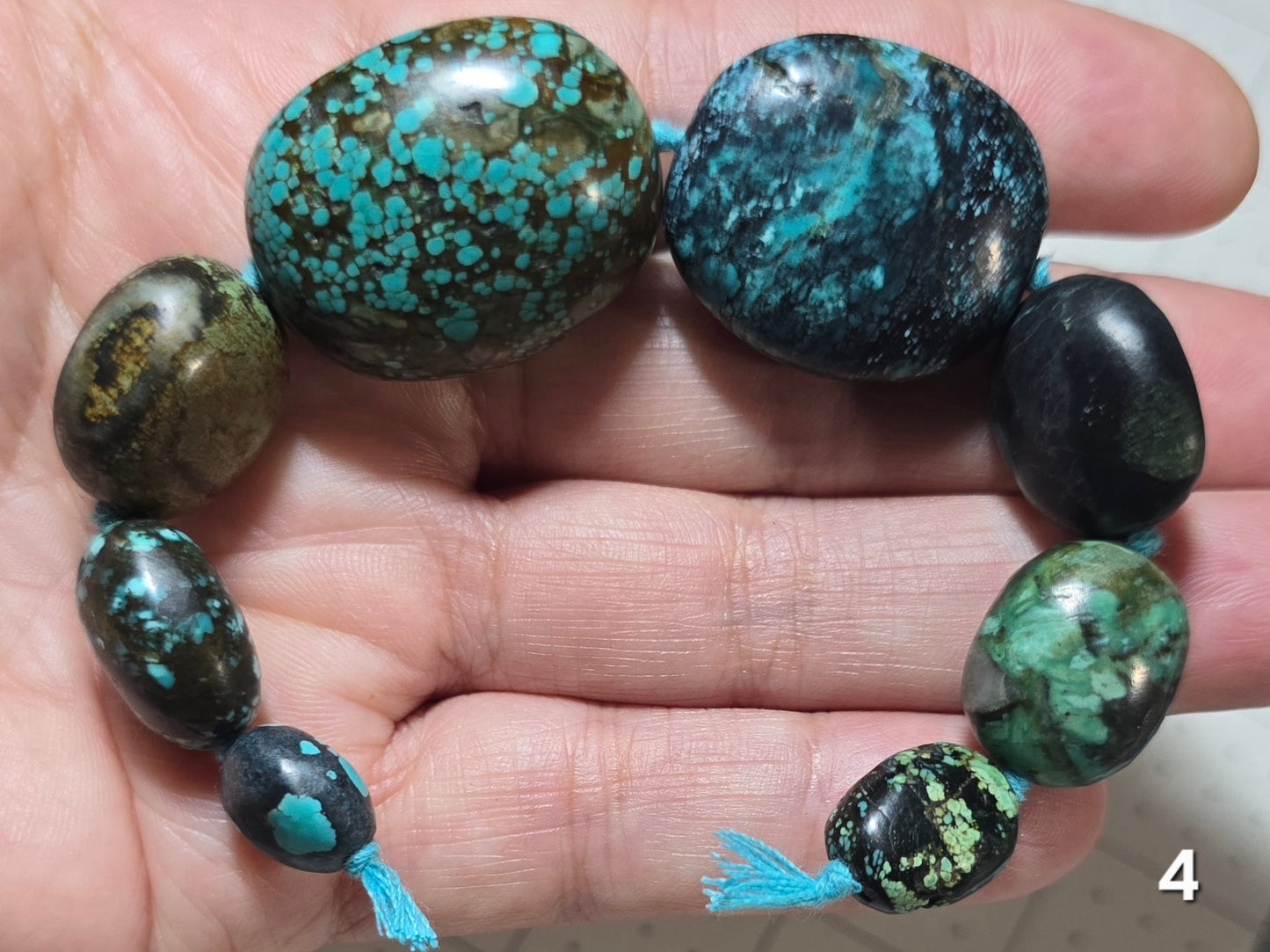 #4 Natural Hubei Turquoise Chunky Statement Beads – 12–31mm