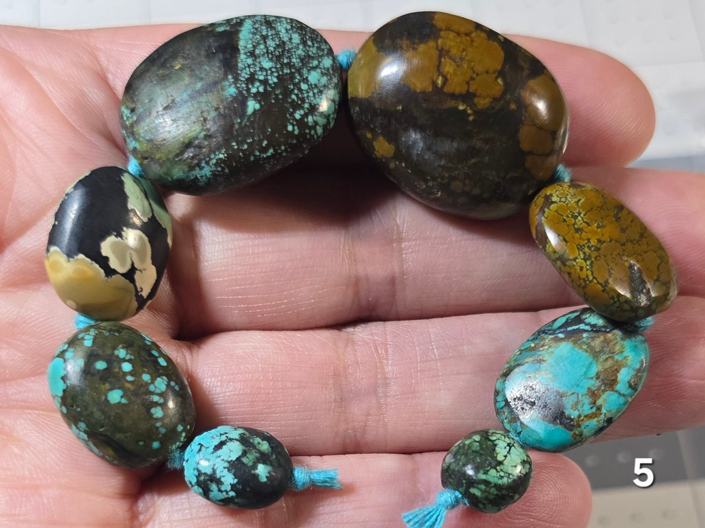 #5 Natural Hubei Turquoise Chunky Statement Beads – 10–27mm