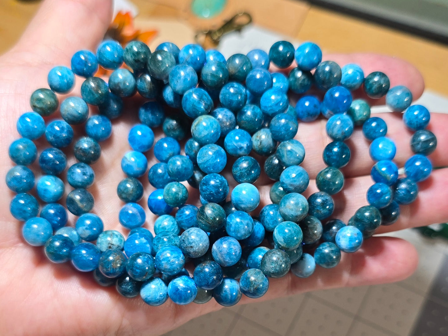 8mm Blue Apatite Bracelet