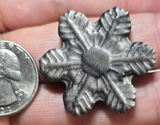Silver Obsidian Snowflake Carving