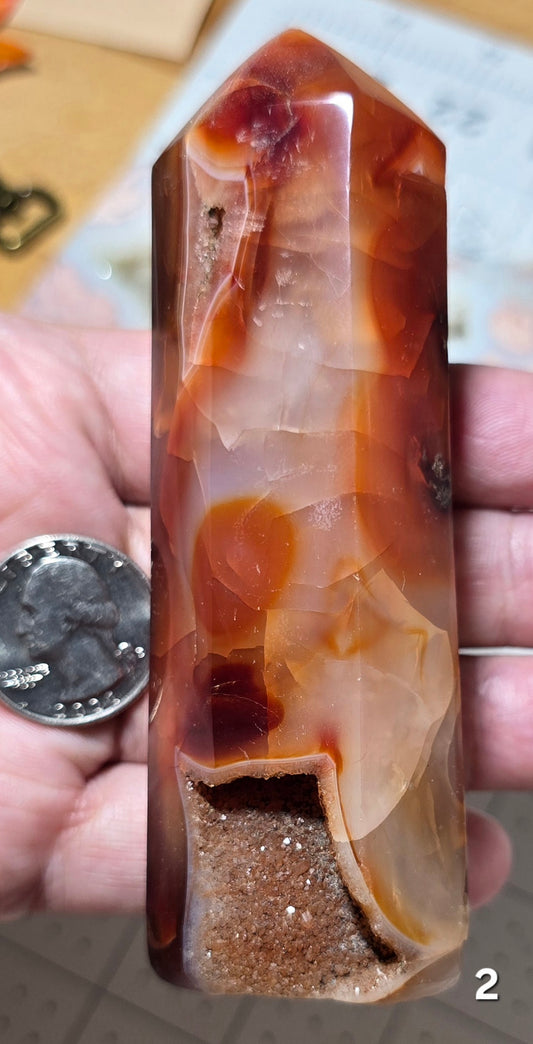 #2 Carnelian Druzy Tower