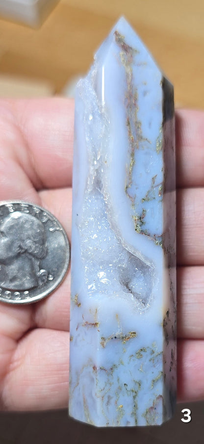 #3 Blue Moss Agate Druzy Tower