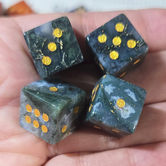 Moss Agate Dice