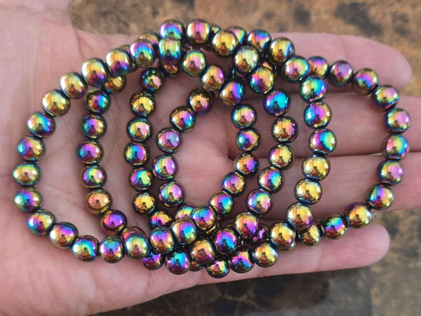 8mm Aura Hematite Bracelet