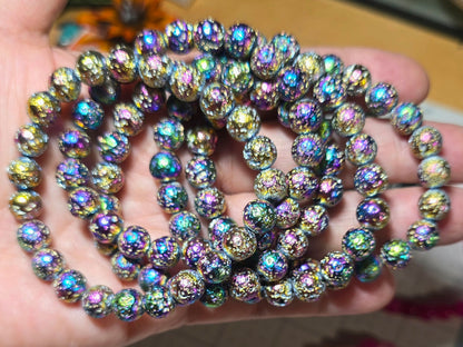 8mm Aura Volcanic Stone Bracelet