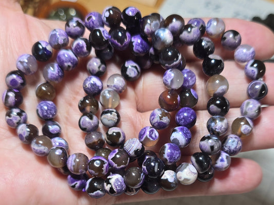 8mm Purple Orca Agate Bracelet