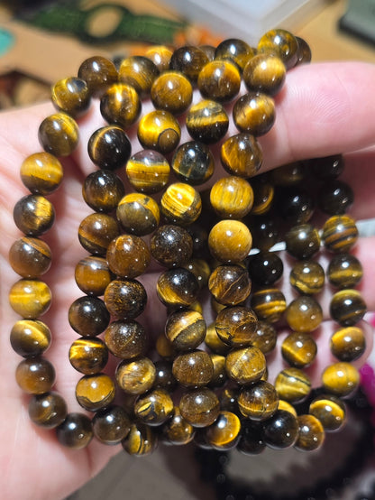 8mm Yellow Tiger Eye Bracelet