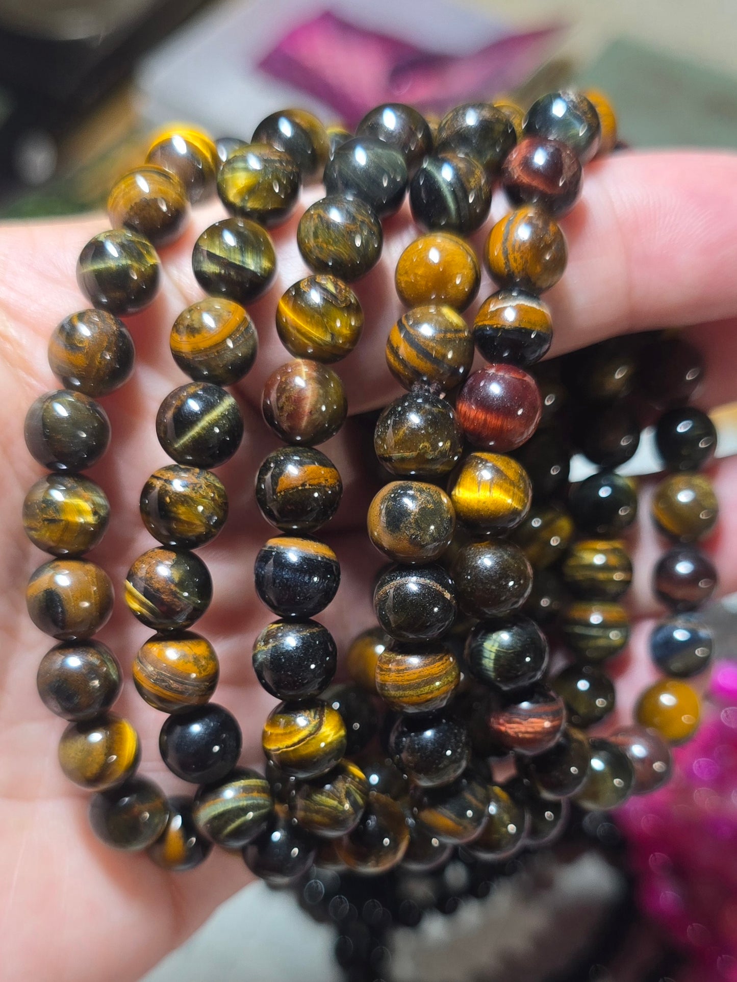 8mm Blue Tiger Eye Bracelet