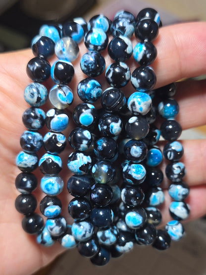 8mm Blue Fire Agate Bracelet