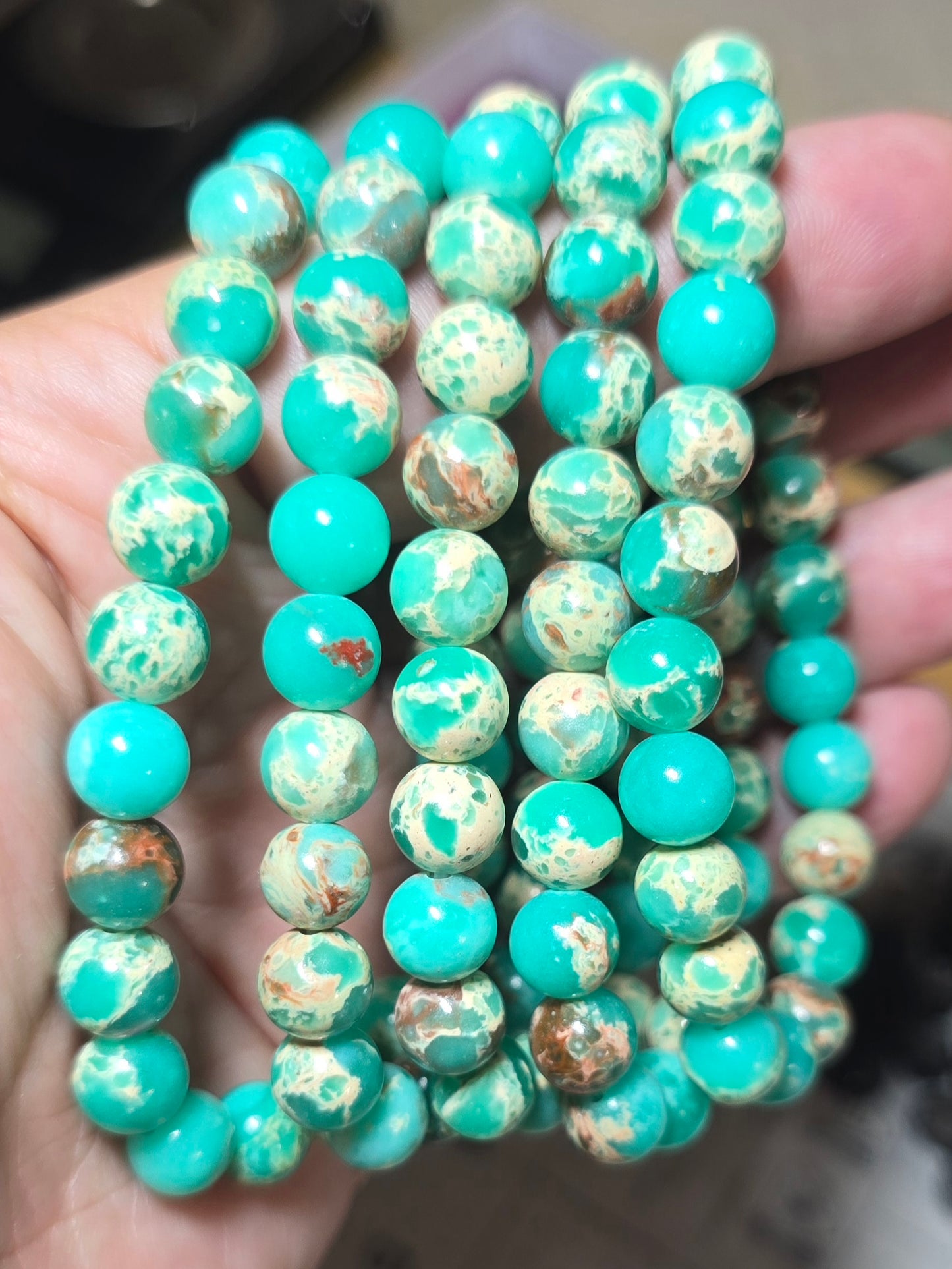 8mm Green Imperial Jasper Bracelet