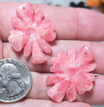 #1 Rhodochrosite Flower Carving