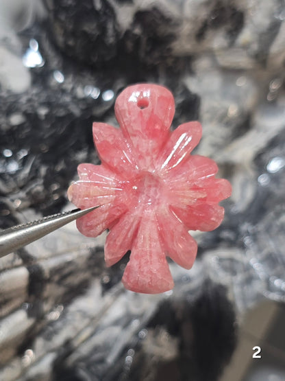 #2 Rhodochrosite Flower Carving