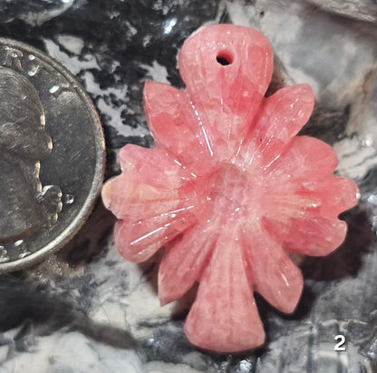 #2 Rhodochrosite Flower Carving