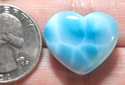 Larimar Heart Cabochon - High Quality