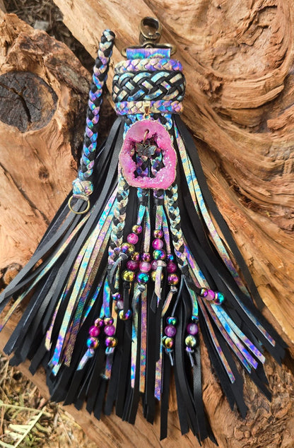 9" Pink Druzy Tassel
