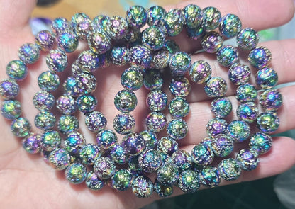 8mm Aura Volcanic Stone