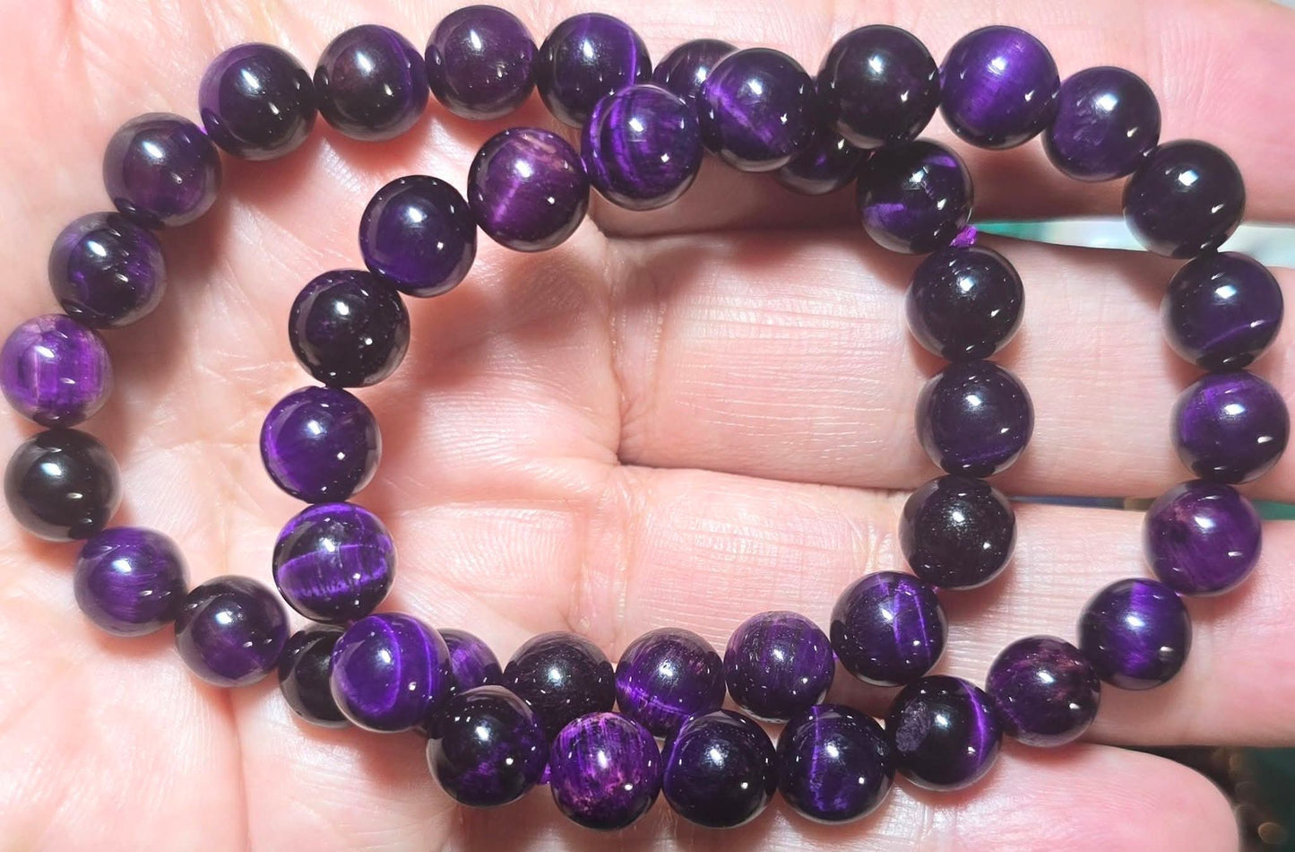 8mm Purple Aura Tiger Eye