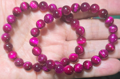 8mm Fuschia Aura Tiger Eye