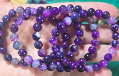 8mm Purple Banded Agate