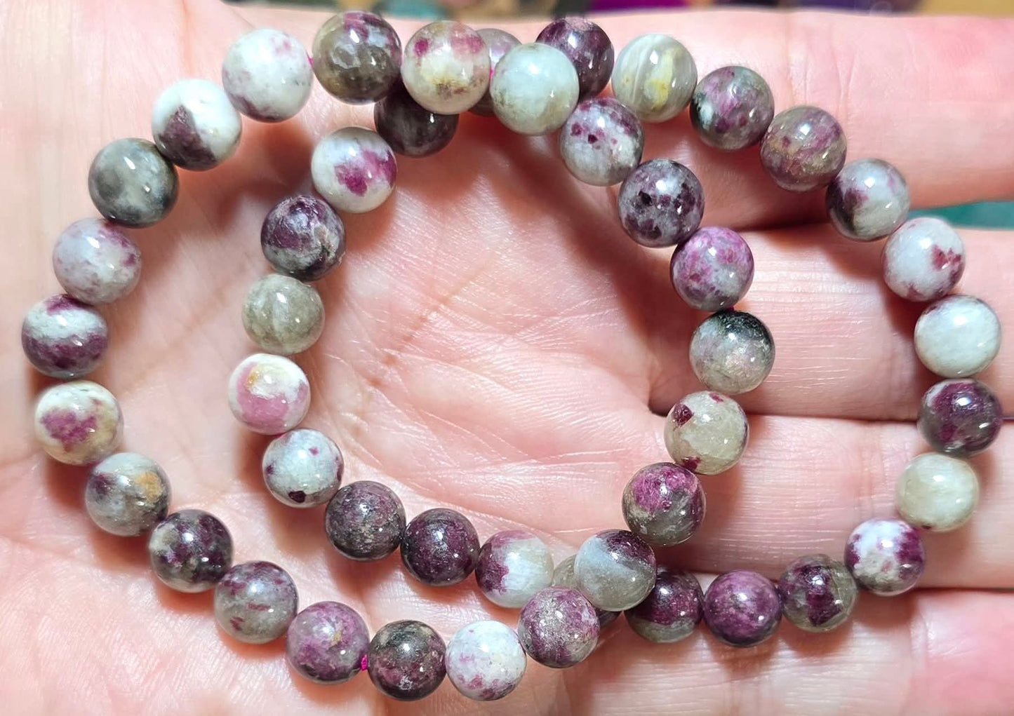 8mm Plum Blossom Tourmaline