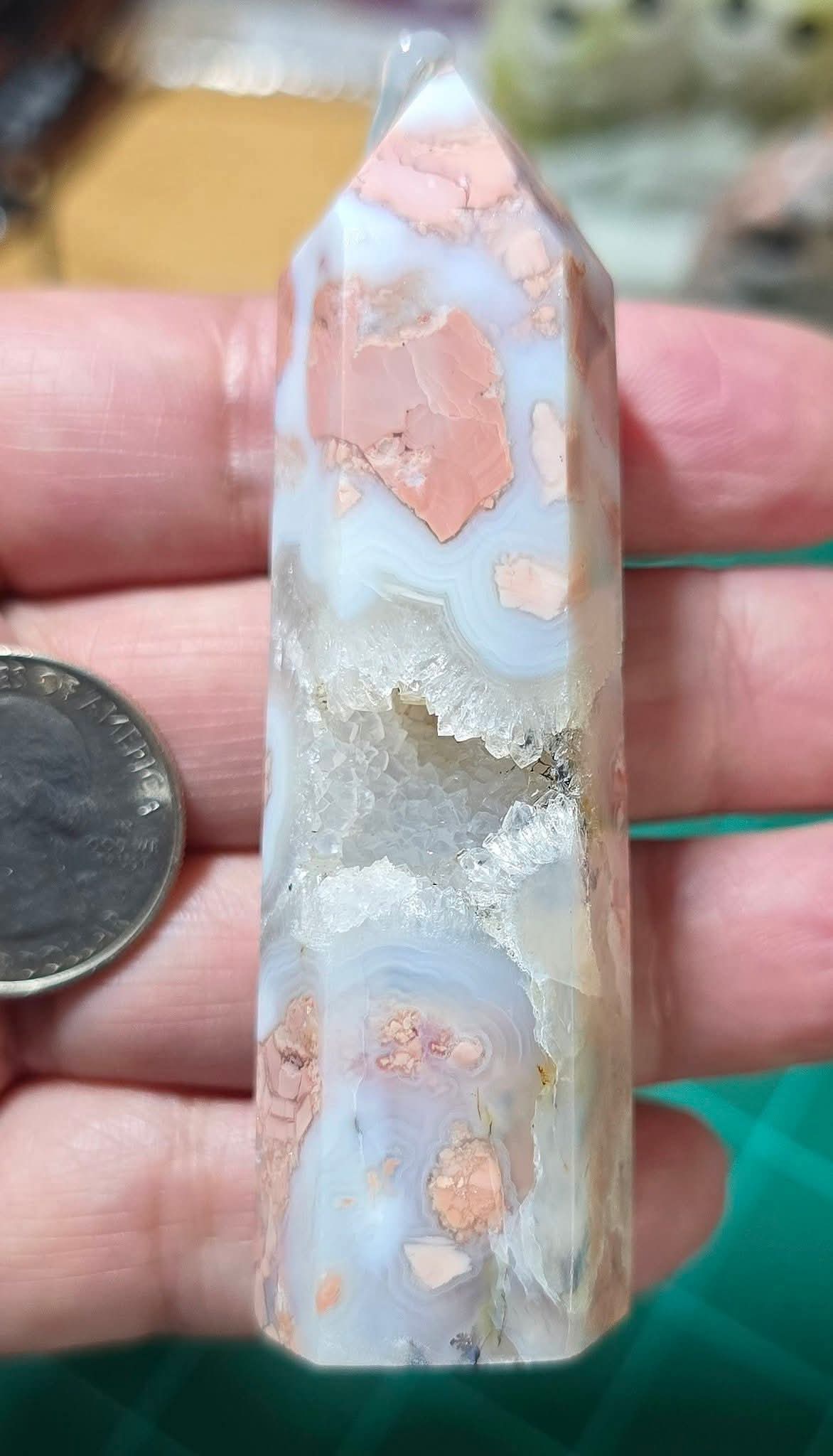 Cotton Candy Agate Druzy Point