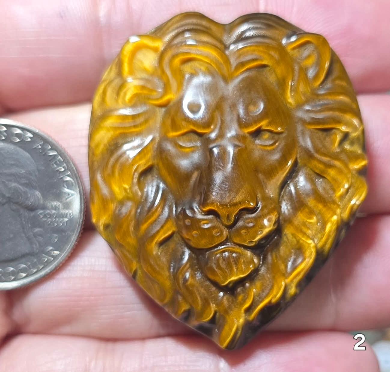 Tiger Eye Lion Carving