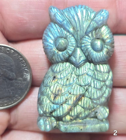 #2 Carved Labradorite Owl