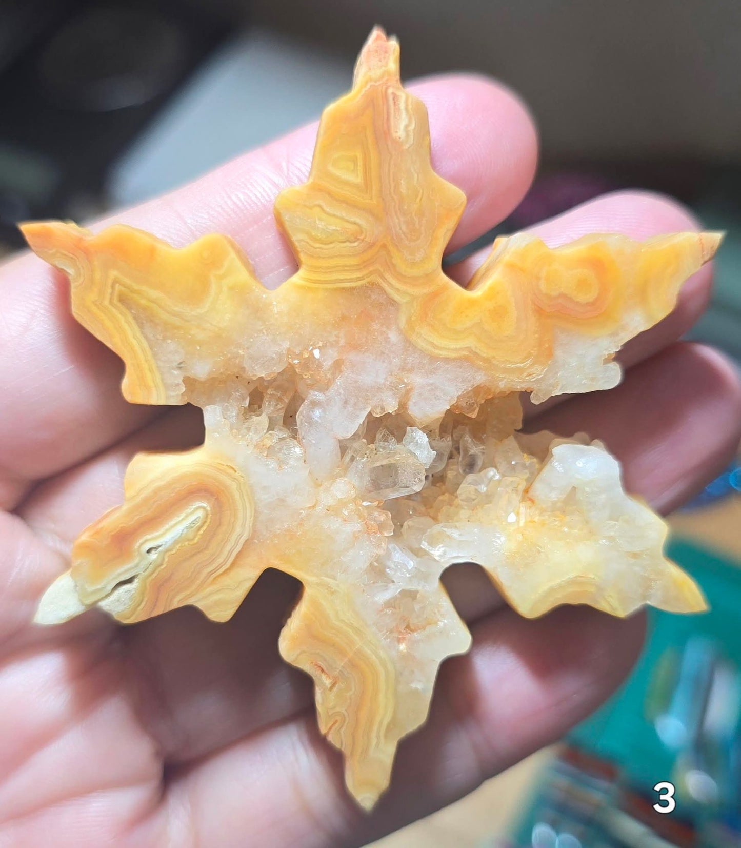 #3 Crazy Lace Agate Druzy Snowflake