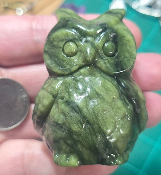 Serpentine Jade Owl