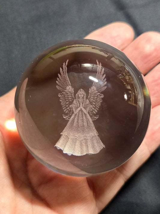 Angel Glass Sphere Inner Carving