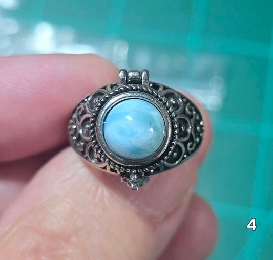 #4 Larimar Poison Ring