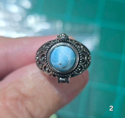 #2 Larimar Poison Ring