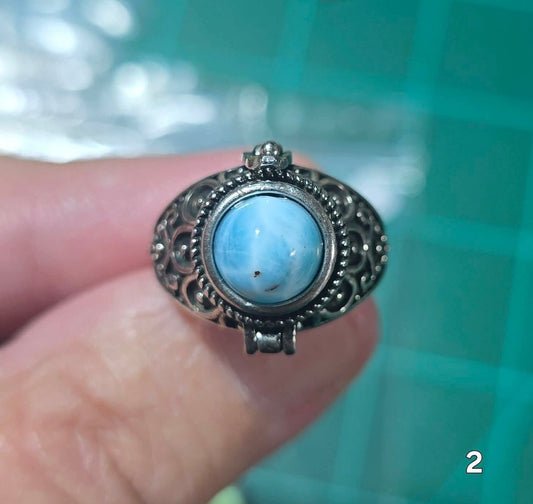 #2 Larimar Poison Ring