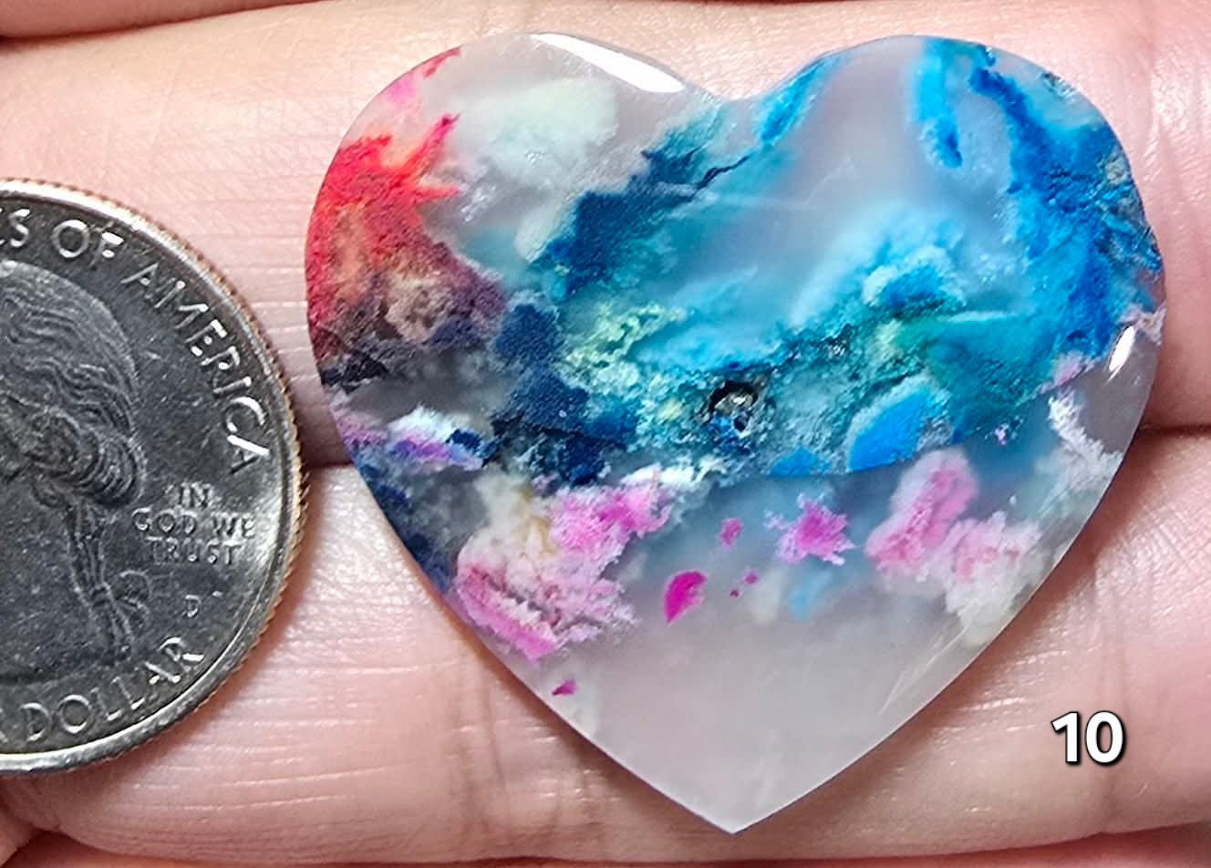 #10 Plume Agate Heart