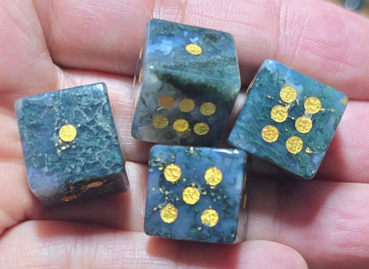 Moss Agate Dice