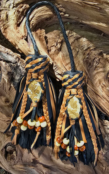 Double 5" Dendritic Jasper Tassels