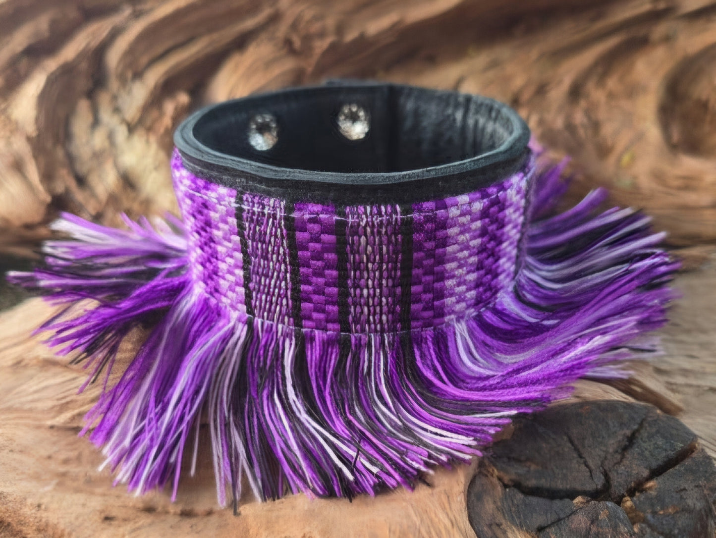 Violet Outlaw Leather Cuff