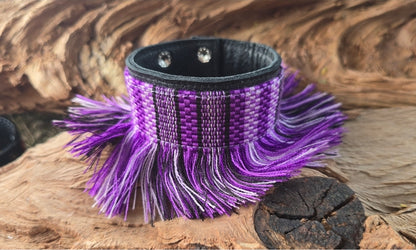 Violet Outlaw Leather Cuff