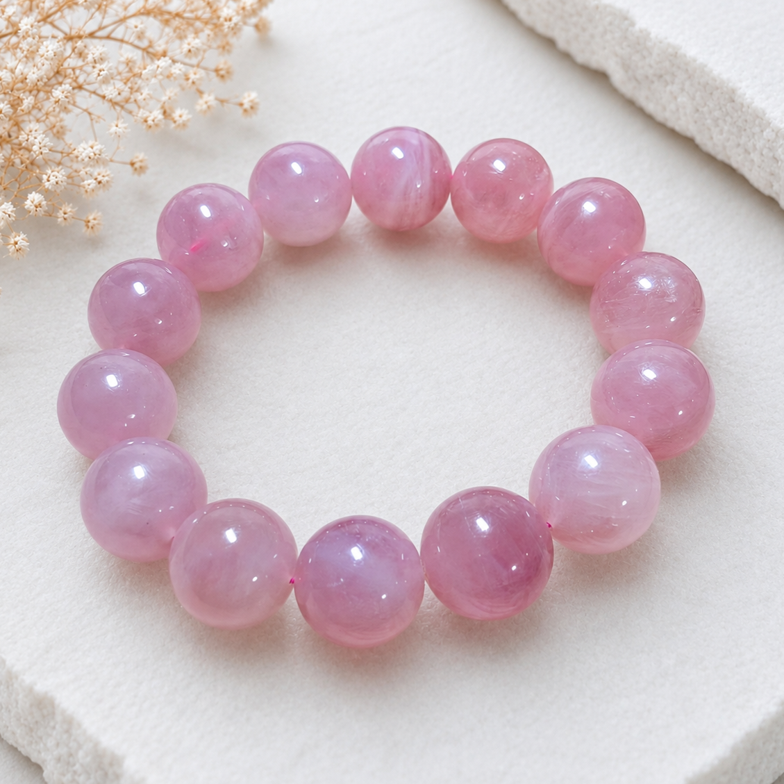 16.5mm Madagascar Rose Quartz Bracelet