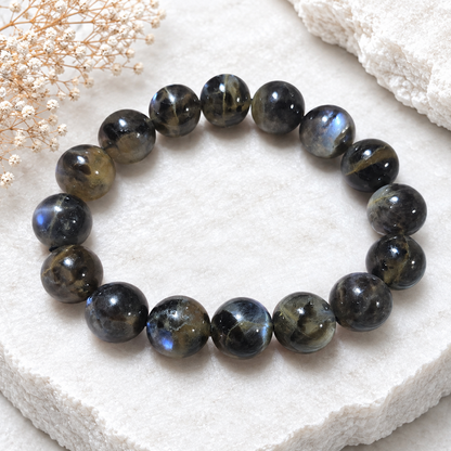 13mm Leopard Skin Moonstone Bracelet